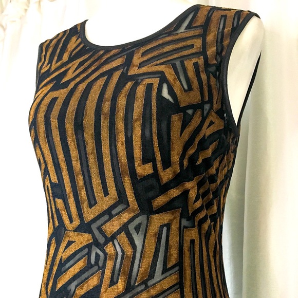 Josef Ribkoff stylish abstract partially see-through dress, size 6. - Picture 5 of 6